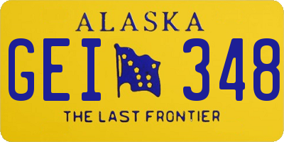 AK license plate GEI348