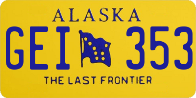 AK license plate GEI353