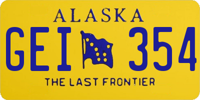 AK license plate GEI354