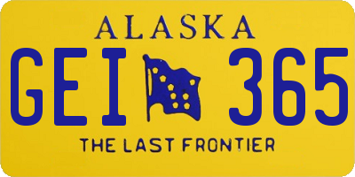 AK license plate GEI365