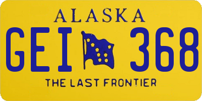 AK license plate GEI368