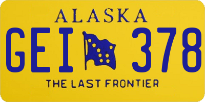 AK license plate GEI378