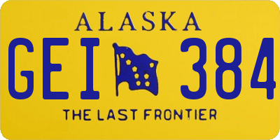 AK license plate GEI384