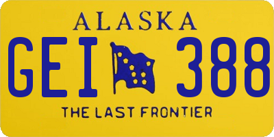 AK license plate GEI388