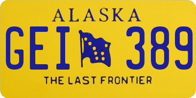 AK license plate GEI389