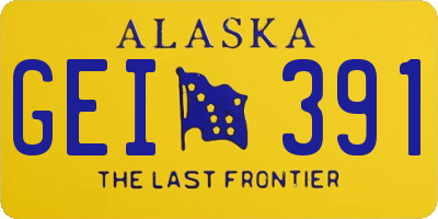 AK license plate GEI391