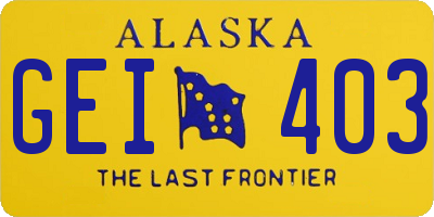 AK license plate GEI403