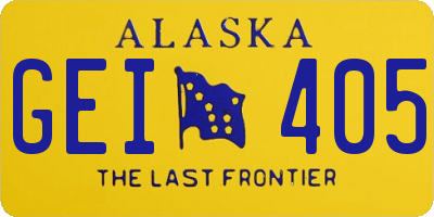 AK license plate GEI405