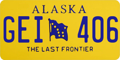 AK license plate GEI406