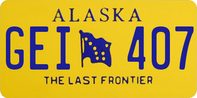 AK license plate GEI407
