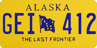 AK license plate GEI412