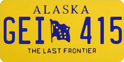AK license plate GEI415