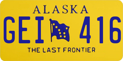 AK license plate GEI416