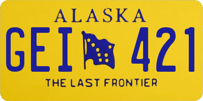 AK license plate GEI421