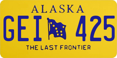 AK license plate GEI425