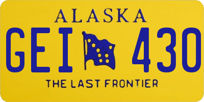 AK license plate GEI430