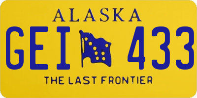 AK license plate GEI433
