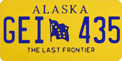 AK license plate GEI435
