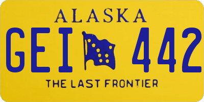AK license plate GEI442