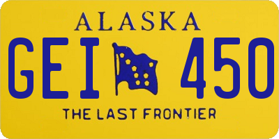 AK license plate GEI450