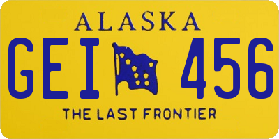 AK license plate GEI456