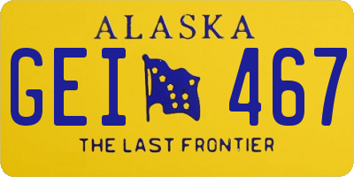 AK license plate GEI467