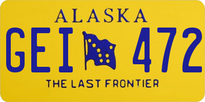AK license plate GEI472