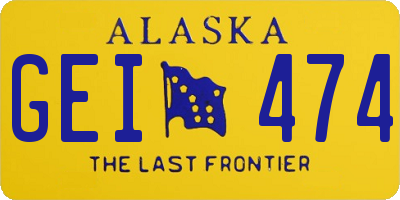 AK license plate GEI474