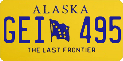 AK license plate GEI495