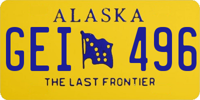 AK license plate GEI496