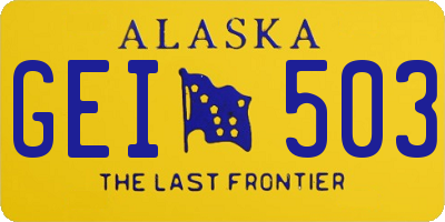 AK license plate GEI503