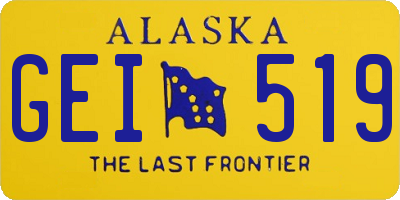 AK license plate GEI519