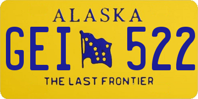 AK license plate GEI522