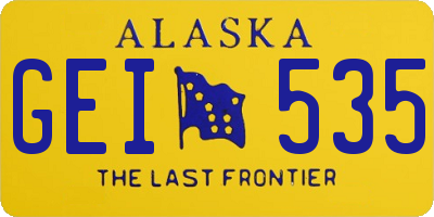 AK license plate GEI535