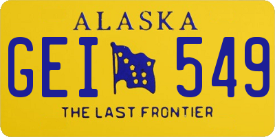 AK license plate GEI549