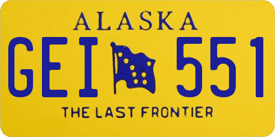 AK license plate GEI551