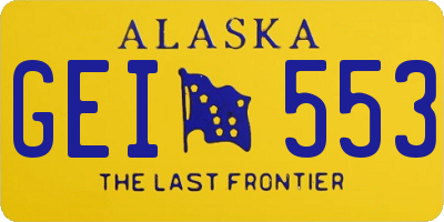 AK license plate GEI553