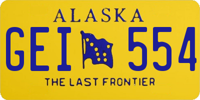 AK license plate GEI554