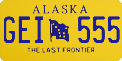 AK license plate GEI555