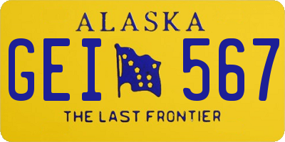 AK license plate GEI567