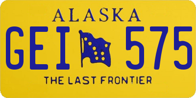 AK license plate GEI575