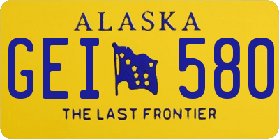 AK license plate GEI580