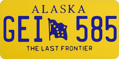 AK license plate GEI585