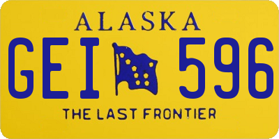 AK license plate GEI596