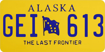 AK license plate GEI613