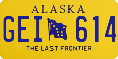 AK license plate GEI614
