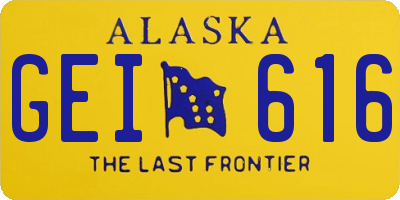 AK license plate GEI616