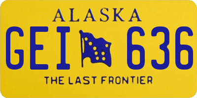 AK license plate GEI636