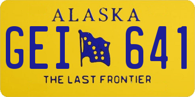 AK license plate GEI641