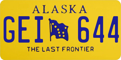 AK license plate GEI644